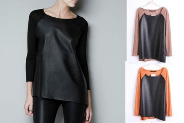 Blusa Assimétrica Couro Sintético Cód. 019
