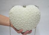 Bolsa Clutch Coração em Pérolas Cód. 027
