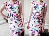 Mini Vestido Estampa Penas Cód. 098